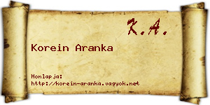 Korein Aranka névjegykártya