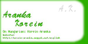 aranka korein business card